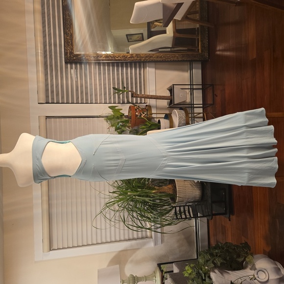 Jovani Womens Strapless Open Back Stretch Full Length Evening Gown Green Size 6 - Picture 2 of 13